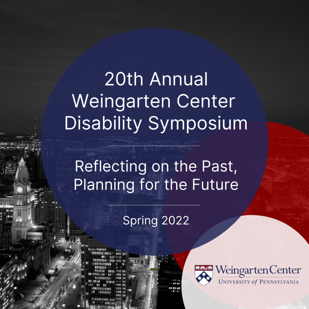 Graphic for 20th Annual Weingarten Center Disability Symposium